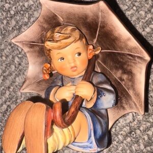 Charming Child Figurine with Umbrella